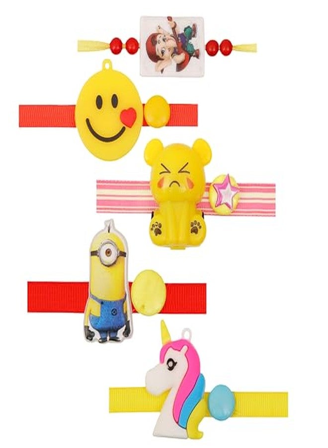 Vientiq Cartoon Characters Rakhi Combo Set of 5 Blasting Rakhi for Kids Brother with Roli & Chawal for Boys - Image 5